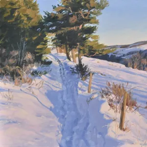 Chemin enneigé sur le Massif du Mézenc