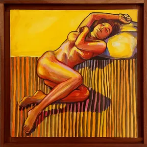 Nude on a yellow background