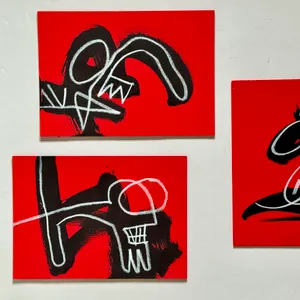 Triptychon Art Brut "The bad Reds"