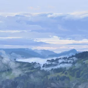 Vingt-deux juin, brumes matinales sur les monts