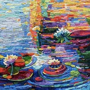 Water liliees reflections