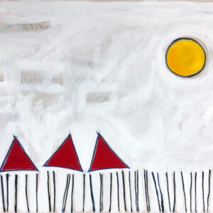 DIE SONNE SCHEINT EIN WENIG UND DREI ZWERGE SITZEN IM GRAS