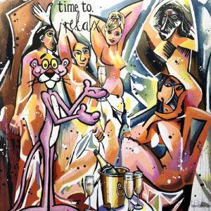 La Panthère rose et Barbie chez les Demoiselles d'Avignon de Picasso, Pop Art pink party